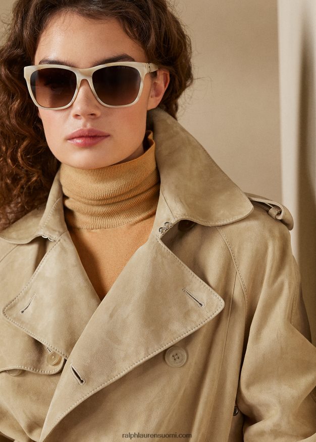 Ralph Lauren naiset baird lampaan-mokkanahka trenssitakki 0Z24ZR3558 vaalea hunaja