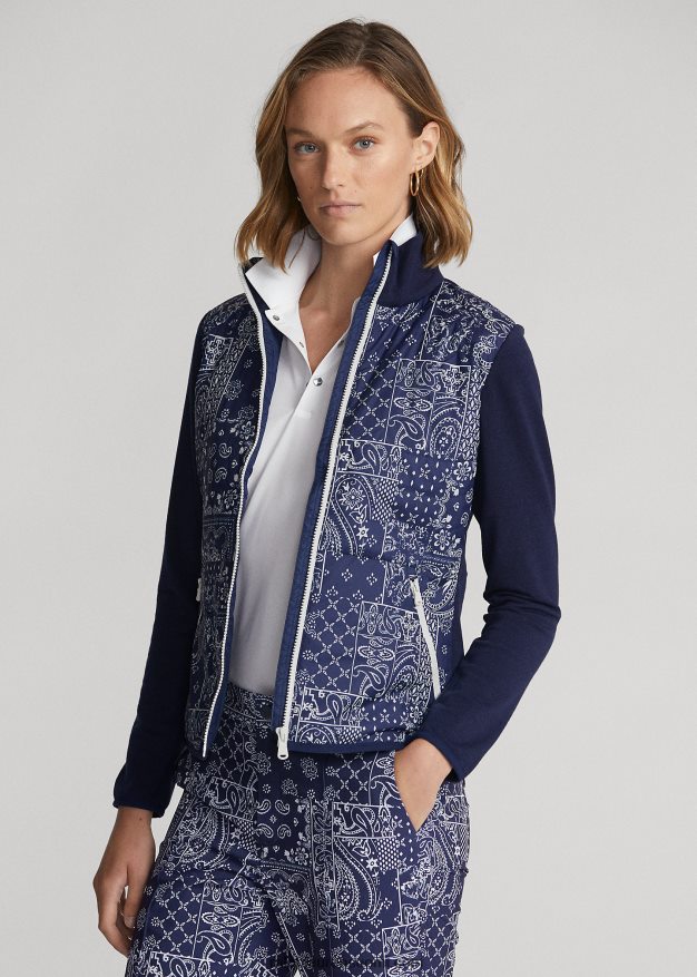 Ralph Lauren naiset bandanaprintti hybriditakki 0Z24ZR3065 laivasto huivi tilkkutäkki