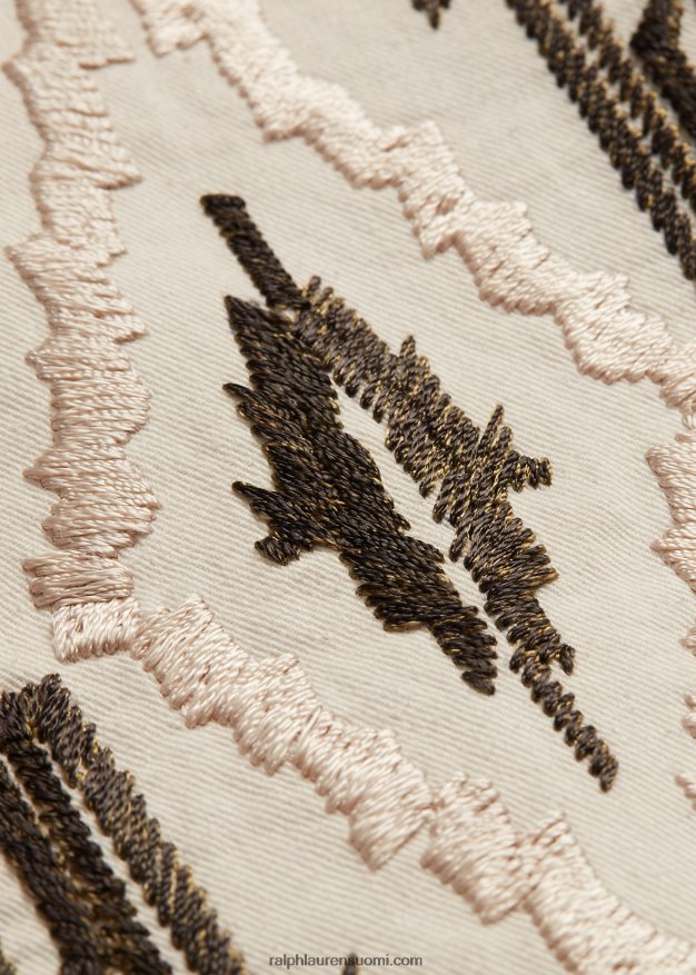 Ralph Lauren naiset brodeerattu slub-kudottu takki 0Z24ZR3614 tonaalinen kerma