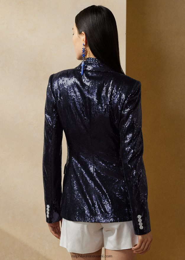 Ralph Lauren naiset camden paljetoitu takki 0Z24ZR3512 lux laivasto