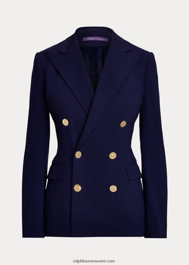 Ralph Lauren naiset camden-villasta valmistettu kreppitakki 0Z24ZR3460 laivasto