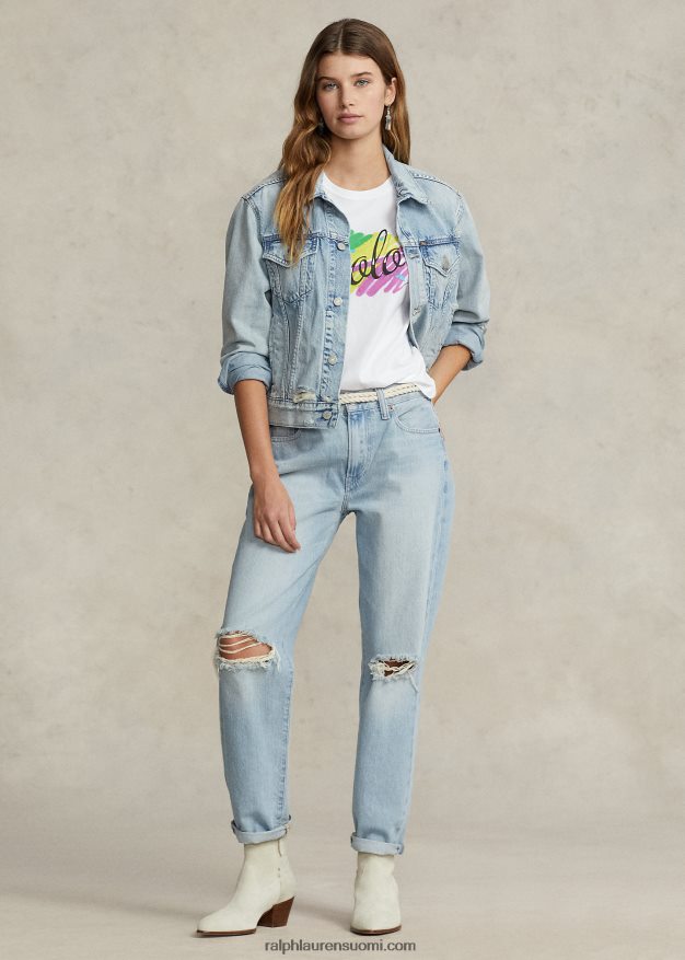 Ralph Lauren naiset denim kuorma-auton takki 0Z24ZR2981 cavin pesu