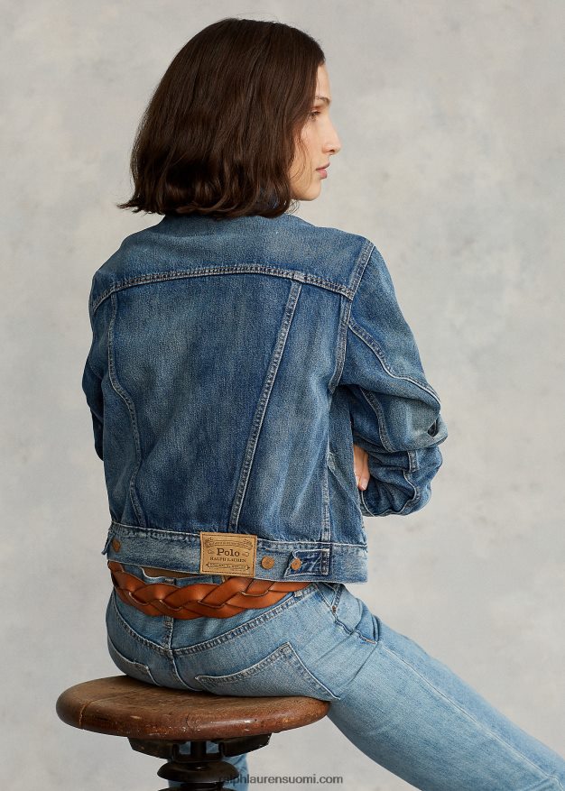 Ralph Lauren naiset denim kuorma-auton takki 0Z24ZR3278 tumma indigo