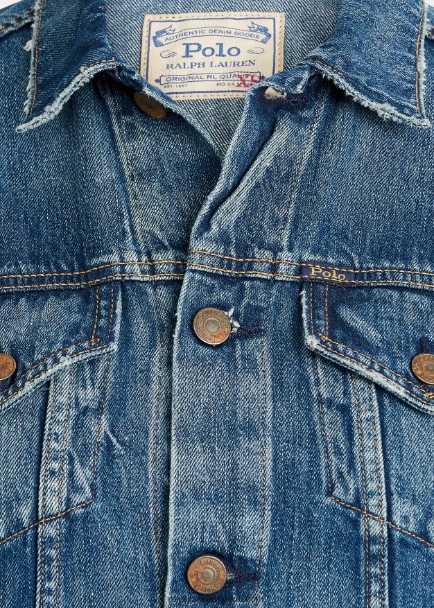 Ralph Lauren naiset denim kuorma-auton takki 0Z24ZR3278 tumma indigo