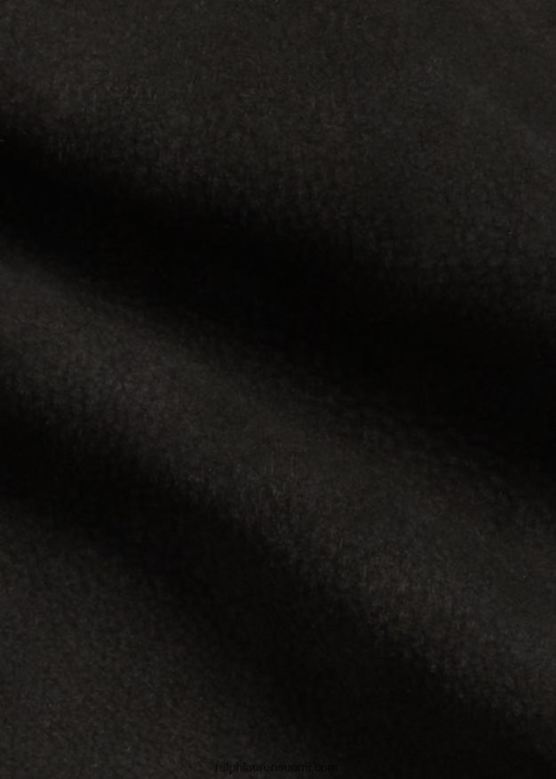 Ralph Lauren naiset hapsut reunustettu mokkanahkatakki 0Z24ZR3632 musta/kerma