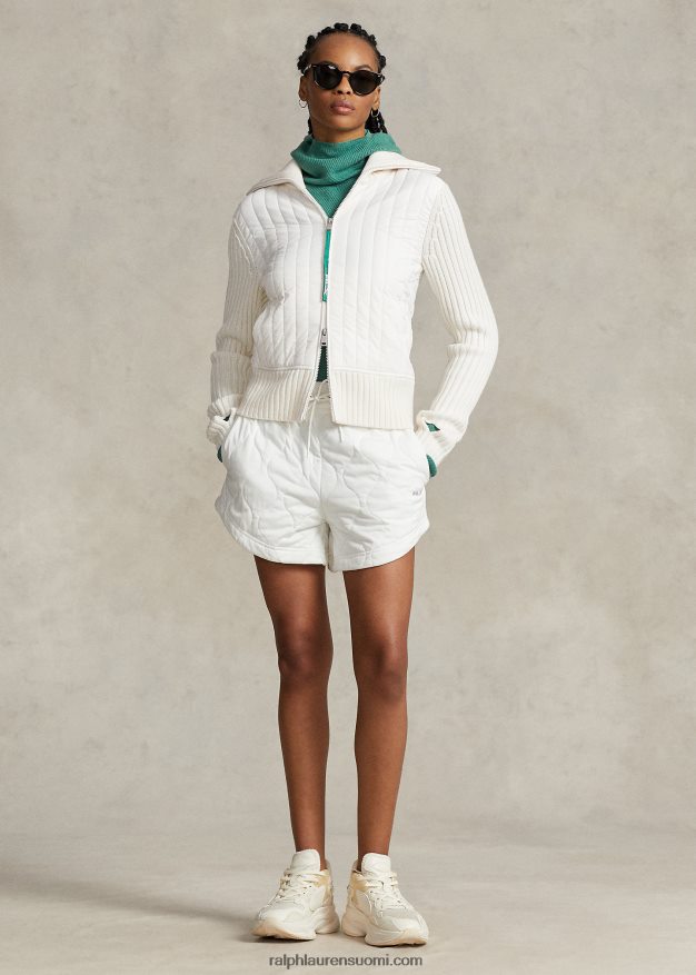 Ralph Lauren naiset hybridi suppilokaula-neuletakki 0Z24ZR3124 pergamentti kerma