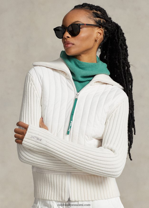 Ralph Lauren naiset hybridi suppilokaula-neuletakki 0Z24ZR3124 pergamentti kerma