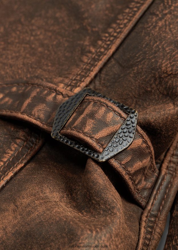 Ralph Lauren naiset istuva nahkatakki 0Z24ZR3650 ruskea