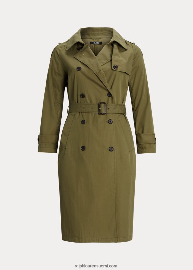 Ralph Lauren naiset kaksirivinen twill-trenssitakki 0Z24ZR4495 oliivi saniainen