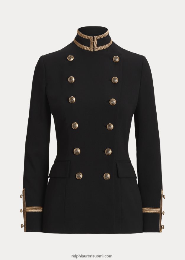 Ralph Lauren naiset kaksirivinen villainen kreppitakki 0Z24ZR9328 musta