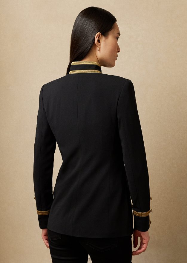 Ralph Lauren naiset kaksirivinen villainen kreppitakki 0Z24ZR9328 musta