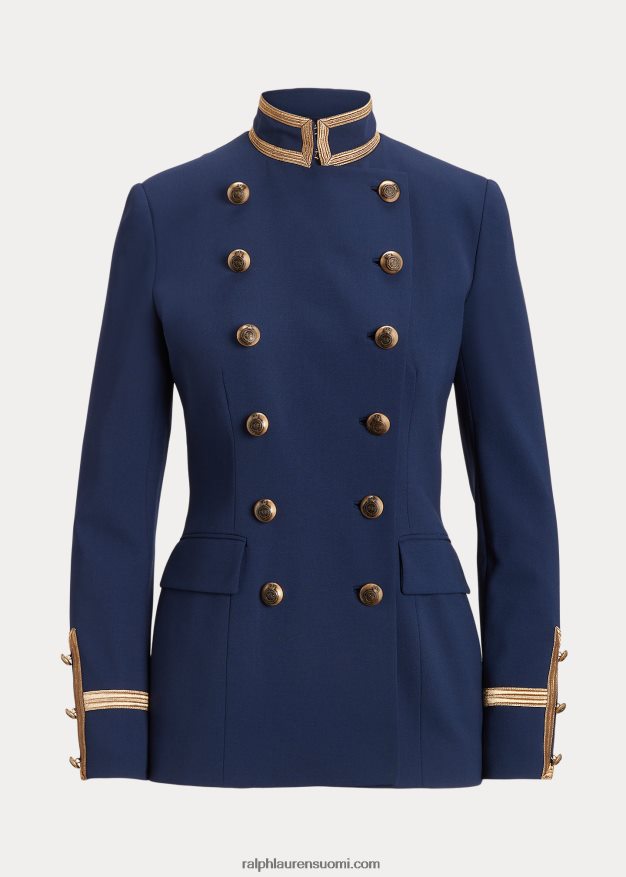 Ralph Lauren naiset kaksirivinen villainen kreppitakki 0Z24ZR9330 lux laivasto