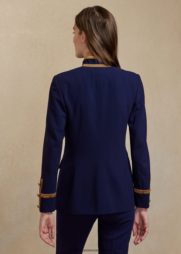 Ralph Lauren naiset kaksirivinen villainen kreppitakki 0Z24ZR9330 lux laivasto