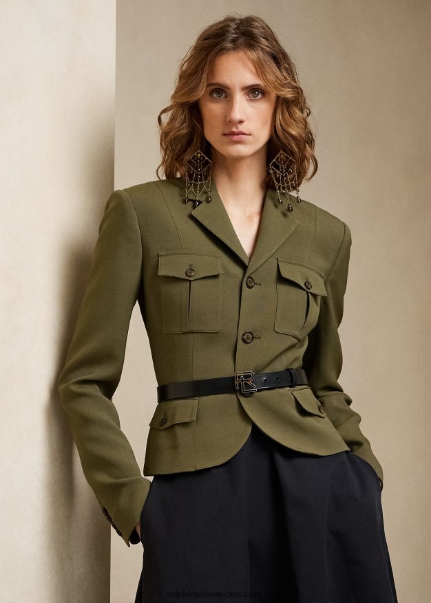 Ralph Lauren naiset kamille villa-silkkitakki 0Z24ZR9300 oliivi