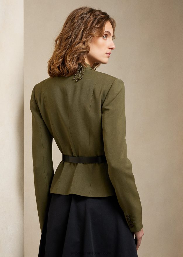 Ralph Lauren naiset kamille villa-silkkitakki 0Z24ZR9300 oliivi