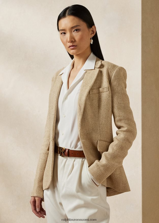 Ralph Lauren naiset kayli kalanruoto tweed-takki 0Z24ZR3538 kameli/rusketus