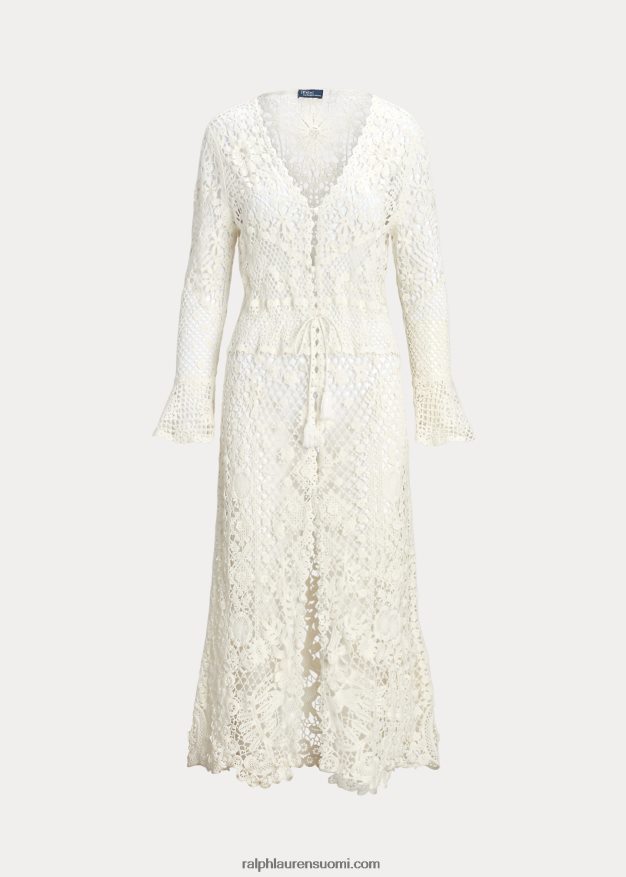 Ralph Lauren naiset kukkainen pitsillinen napillinen takki 0Z24ZR2980 valkoinen