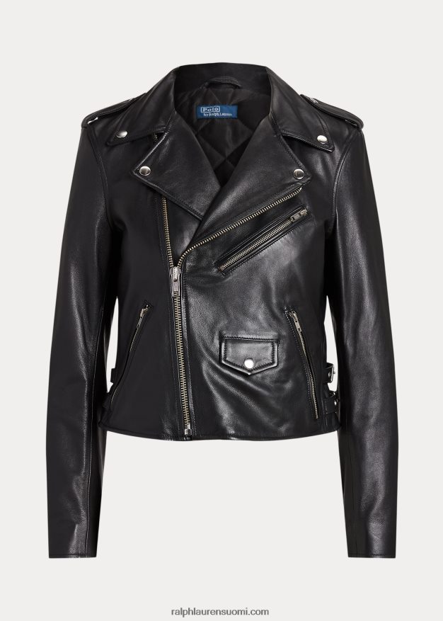 Ralph Lauren naiset lampaannahkainen mototakki 0Z24ZR2889 musta