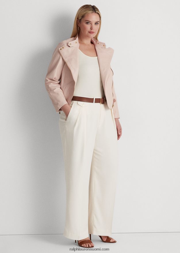 Ralph Lauren naiset lampaannahkainen mototakki 0Z24ZR4602 vaalea pinkki