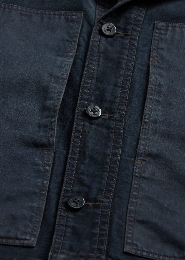 Ralph Lauren naiset leikattu puuvilla-pellavatakki 0Z24ZR3675 tumma indigo