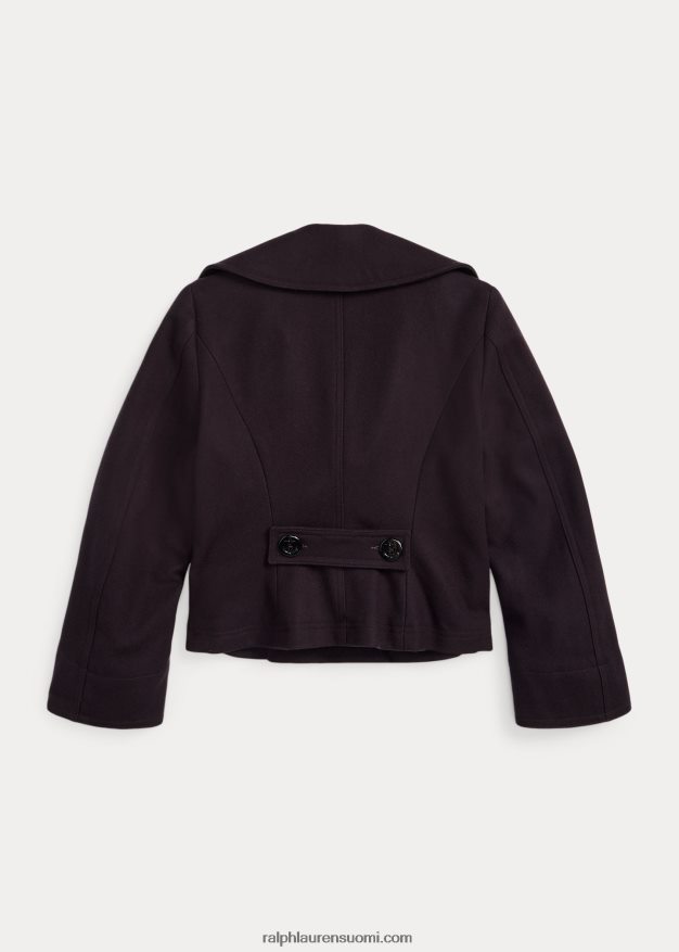 Ralph Lauren naiset leikattu villasekoite melton peatakki 0Z24ZR3672 laivasto