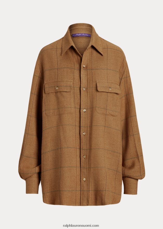 Ralph Lauren naiset leonard tweed paita takki 0Z24ZR3534 ruskea/salvia