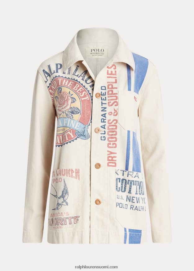 Ralph Lauren naiset logograafinen kangastakki 0Z24ZR3218 marscapone kerma