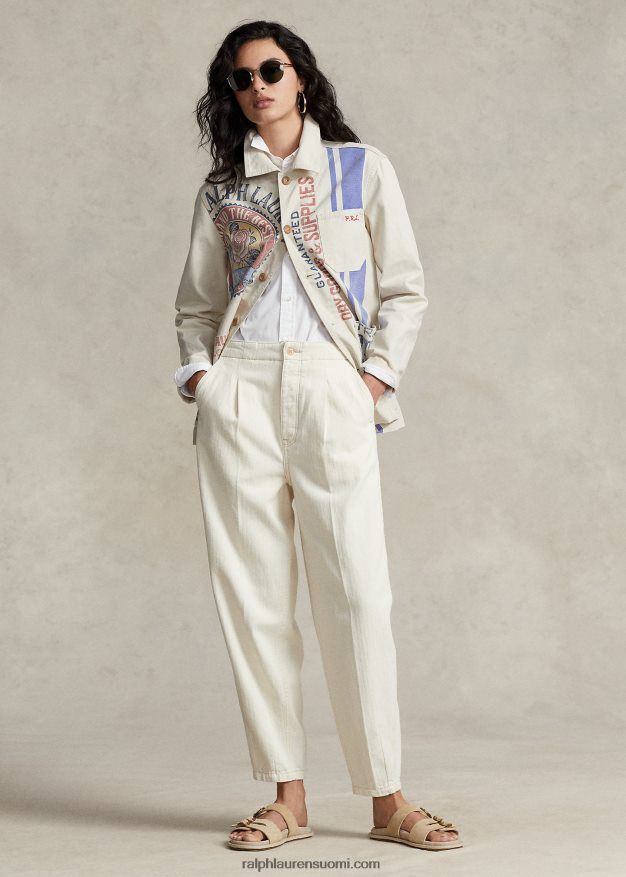 Ralph Lauren naiset logograafinen kangastakki 0Z24ZR3218 marscapone kerma