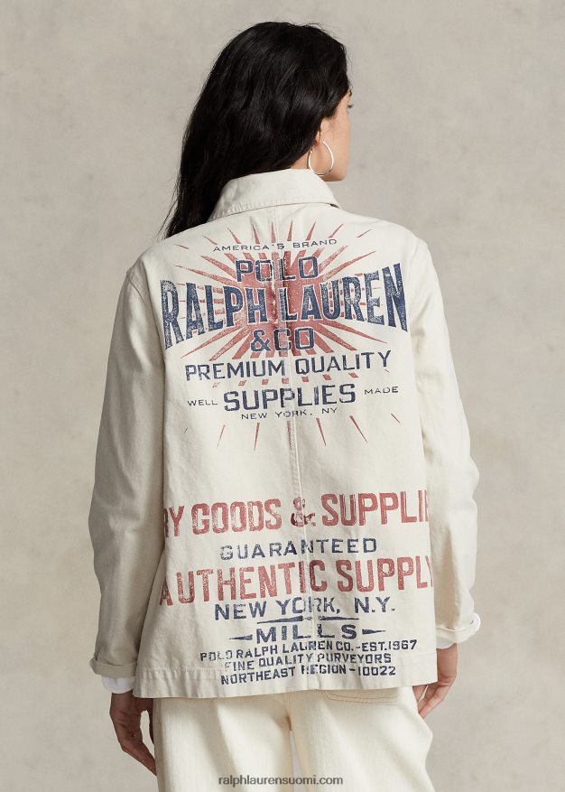 Ralph Lauren naiset logograafinen kangastakki 0Z24ZR3218 marscapone kerma