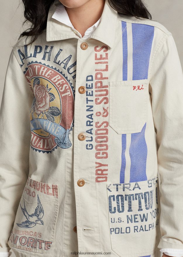 Ralph Lauren naiset logograafinen kangastakki 0Z24ZR3218 marscapone kerma