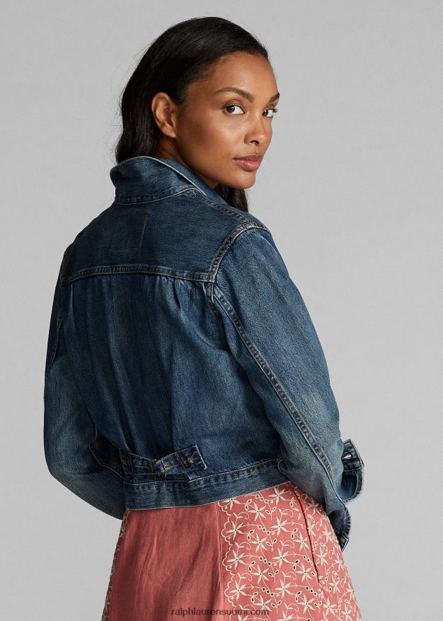 Ralph Lauren naiset lyhennetty farkkutakki 0Z24ZR3680 kenneyn pesu