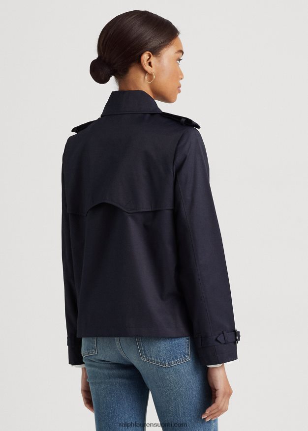 Ralph Lauren naiset lyhyt kaksirivinen trenssitakki 0Z24ZR4123 tumma laivasto