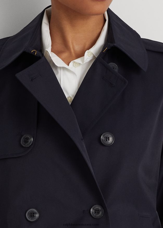 Ralph Lauren naiset lyhyt kaksirivinen trenssitakki 0Z24ZR4123 tumma laivasto