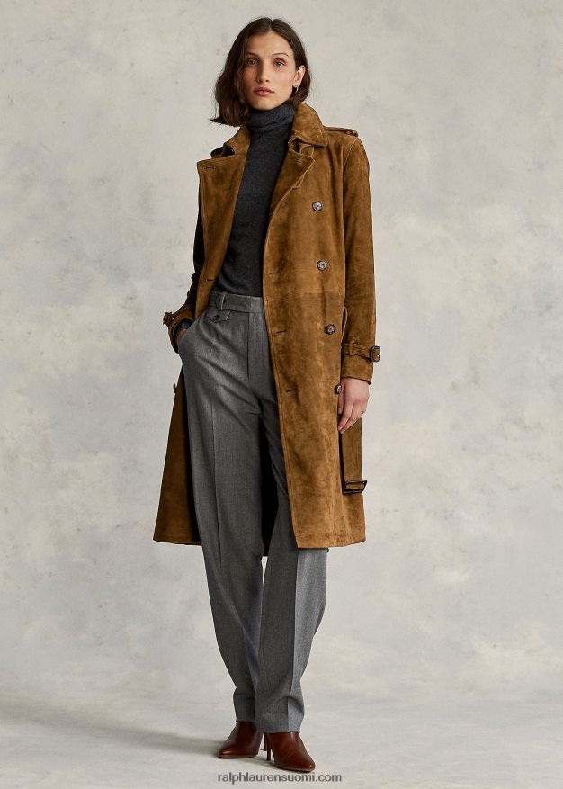 Ralph Lauren naiset mokka trenssitakki 0Z24ZR9259 saksin ruskea