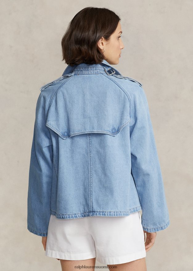 Ralph Lauren naiset oversize boxy fit denim trenssitakki 0Z24ZR2972 kobarin pesu