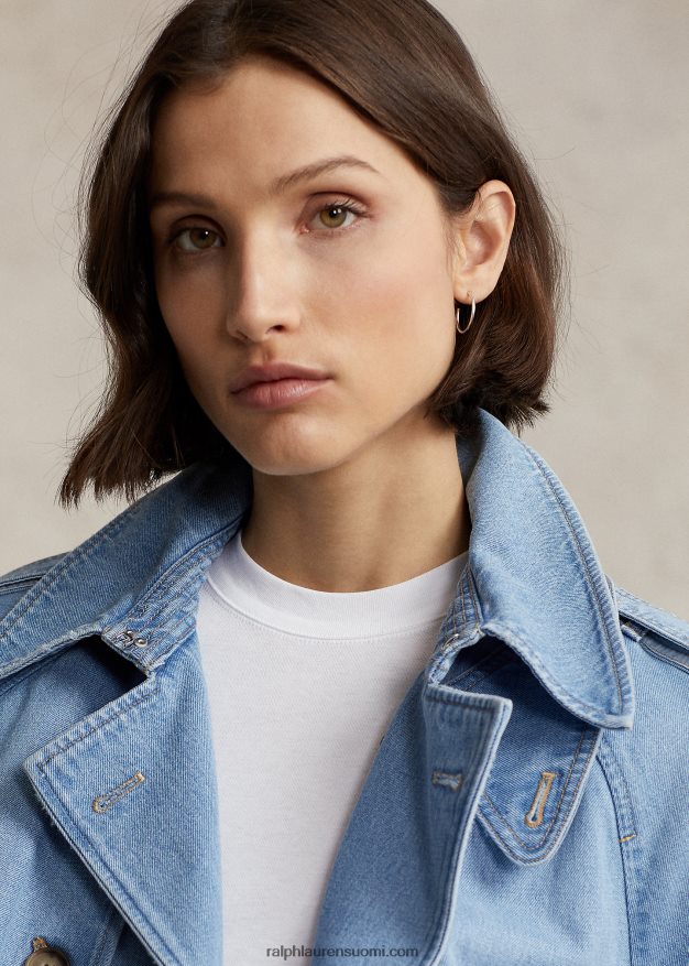 Ralph Lauren naiset oversize boxy fit denim trenssitakki 0Z24ZR2972 kobarin pesu