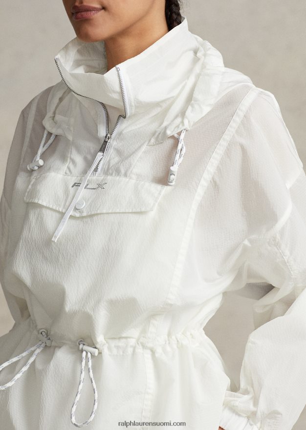 Ralph Lauren naiset pakattava ripstop tuulitakki 0Z24ZR3105 paperi valkoinen