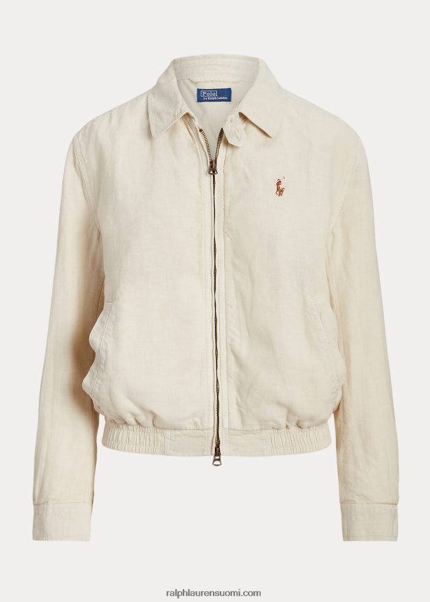 Ralph Lauren naiset pellava tuulitakki 0Z24ZR2933 kuori