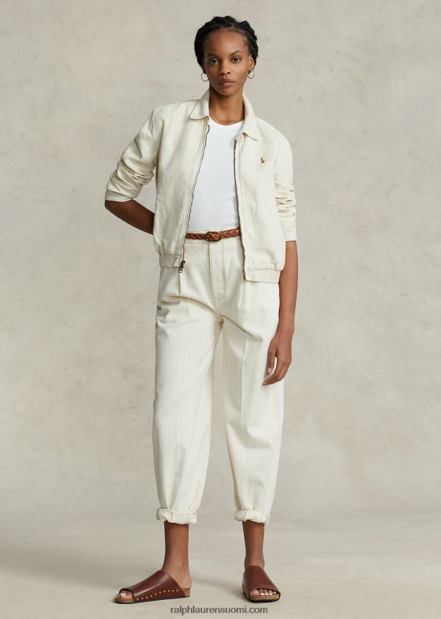 Ralph Lauren naiset pellava tuulitakki 0Z24ZR2933 kuori