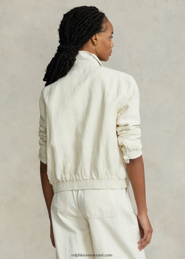 Ralph Lauren naiset pellava tuulitakki 0Z24ZR2933 kuori