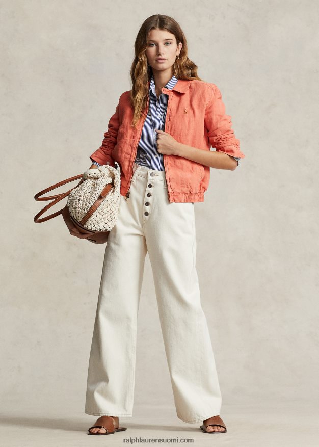 Ralph Lauren naiset pellava tuulitakki 0Z24ZR2934 tulikivi
