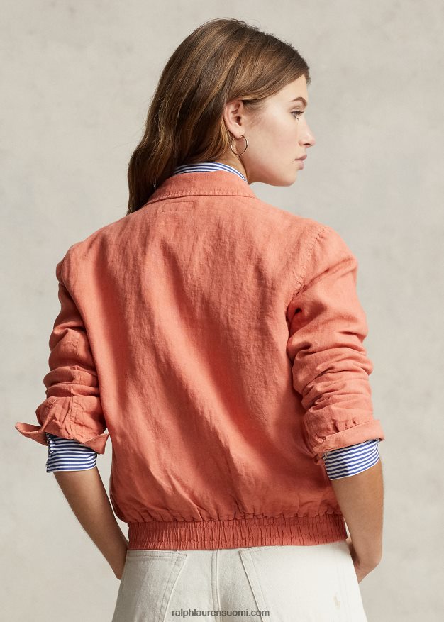 Ralph Lauren naiset pellava tuulitakki 0Z24ZR2934 tulikivi