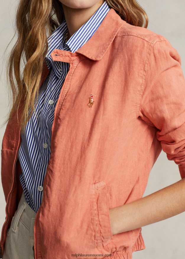 Ralph Lauren naiset pellava tuulitakki 0Z24ZR2934 tulikivi