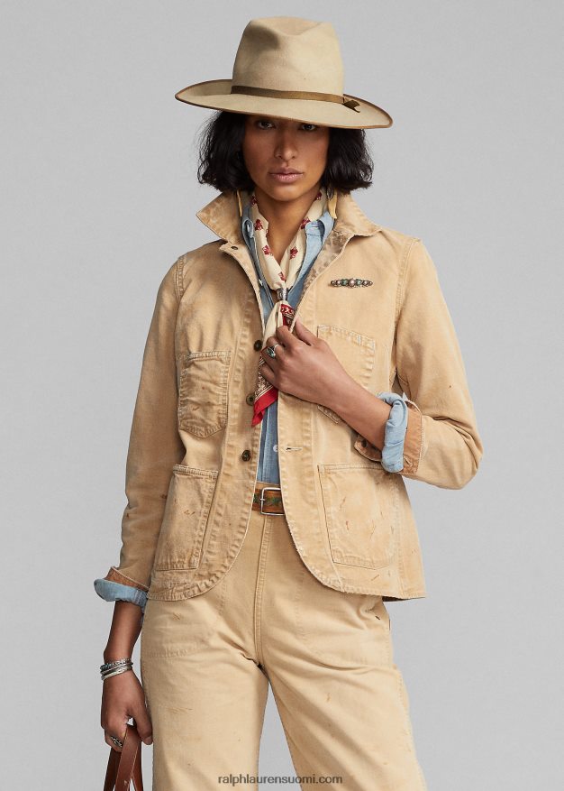 Ralph Lauren naiset puuvillakangastakki 0Z24ZR3642 khaki