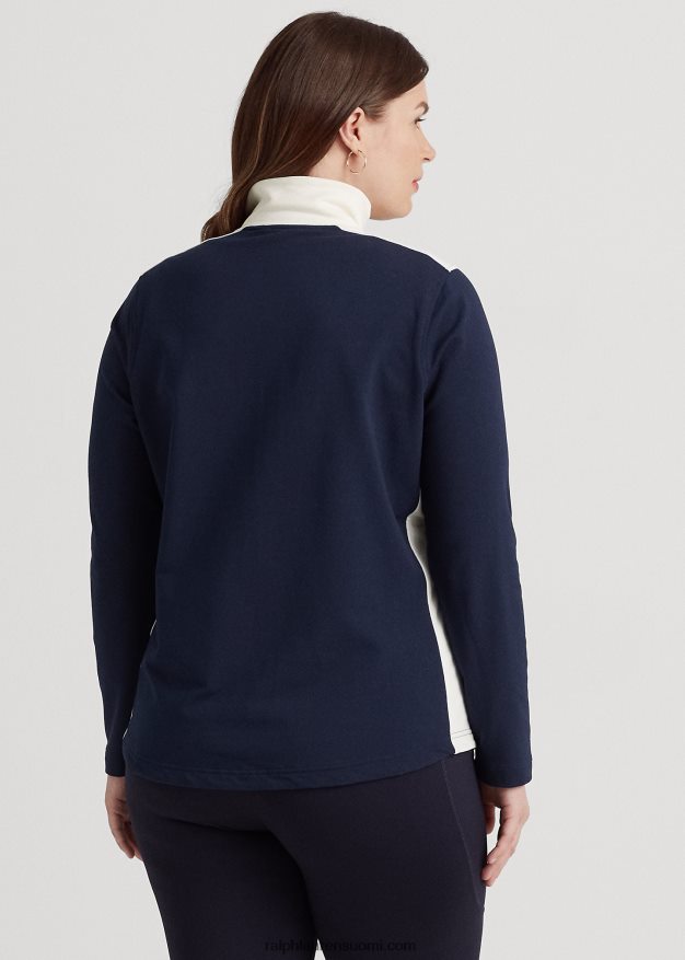 Ralph Lauren naiset puuvillasekoitettu takki 0Z24ZR4729 laivastonsininen ja kerma