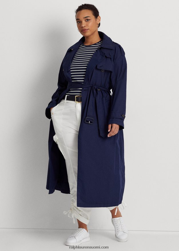 Ralph Lauren naiset puuvillasekoitettu twill-trenssitakki 0Z24ZR4806 hienostunut laivasto