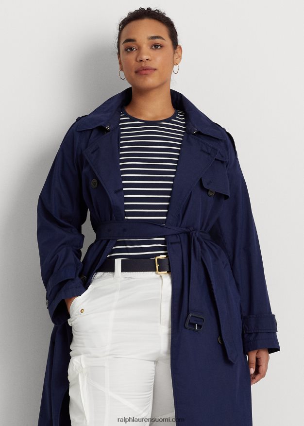 Ralph Lauren naiset puuvillasekoitettu twill-trenssitakki 0Z24ZR4806 hienostunut laivasto