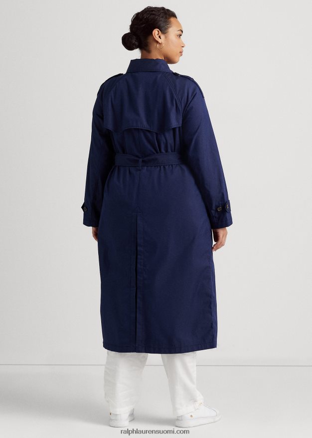 Ralph Lauren naiset puuvillasekoitettu twill-trenssitakki 0Z24ZR4806 hienostunut laivasto