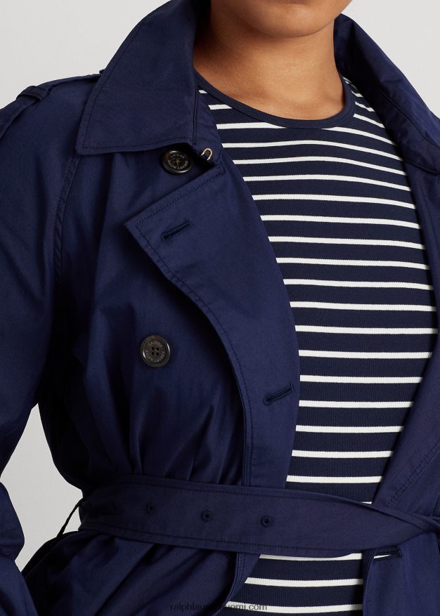 Ralph Lauren naiset puuvillasekoitettu twill-trenssitakki 0Z24ZR4806 hienostunut laivasto