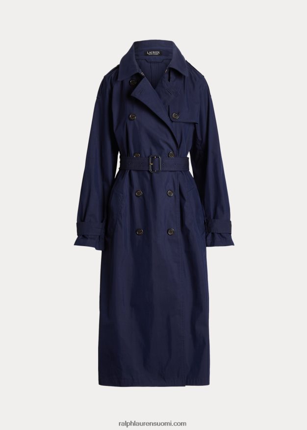 Ralph Lauren naiset puuvillasekoitettu twill-trenssitakki 0Z24ZR4864 hienostunut laivasto